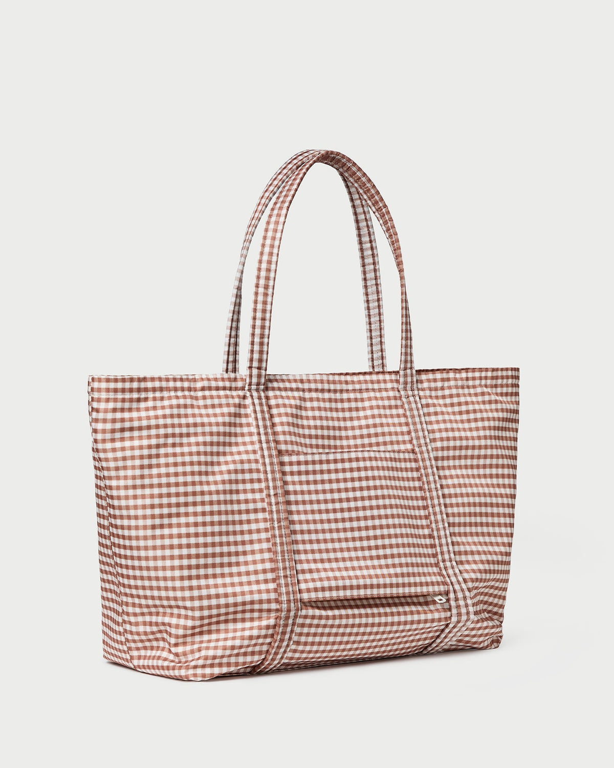 Women Loeffler Randall Dina Brown Gingham Travel Tote