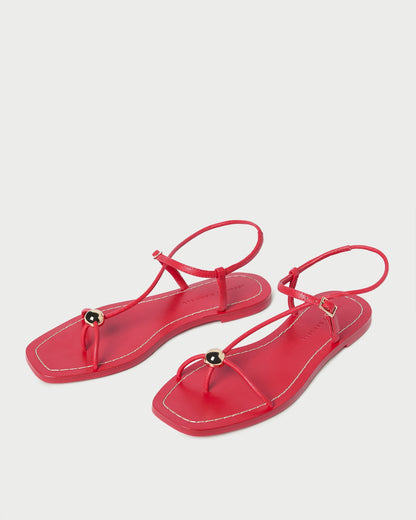 Women Loeffler Randall Lara Red Leather Sandal