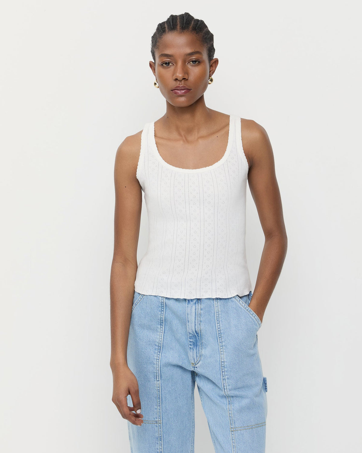 Women Loeffler Randall Rylee Pointelle Tank Top
