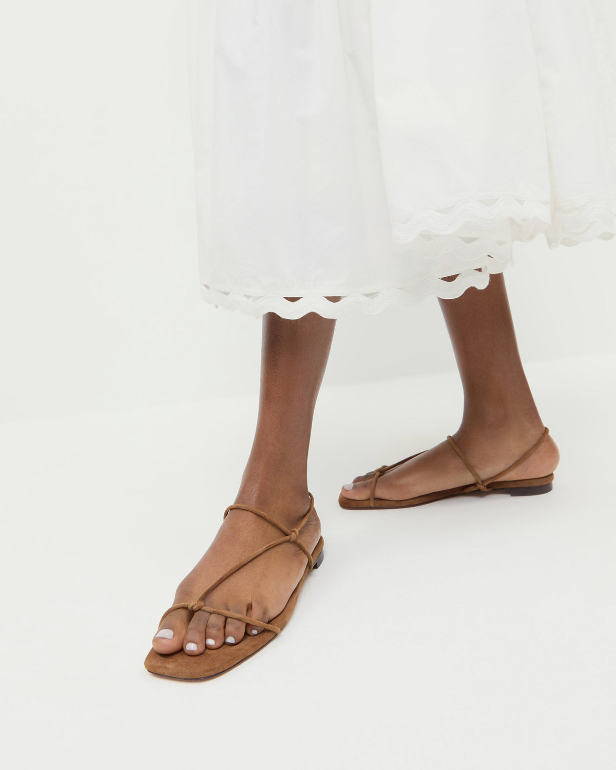 Women Loeffler Randall Eleanor Cacao Suede Strappy Sandal