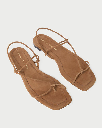 Women Loeffler Randall Eleanor Cacao Suede Strappy Sandal