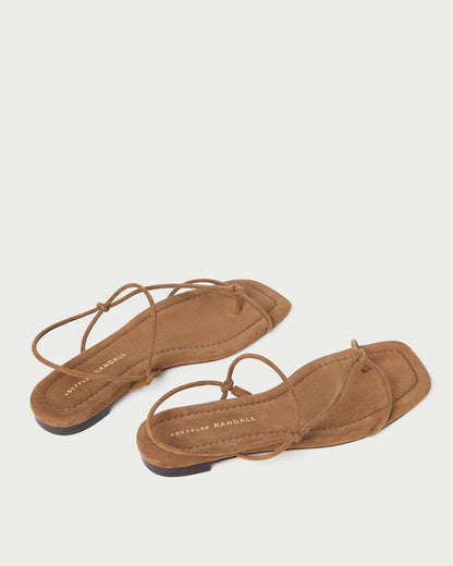 Women Loeffler Randall Eleanor Cacao Suede Strappy Sandal