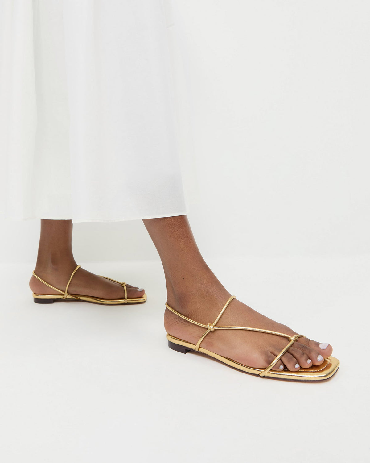 Women Loeffler Randall Eleanor Gold Strappy Sandal
