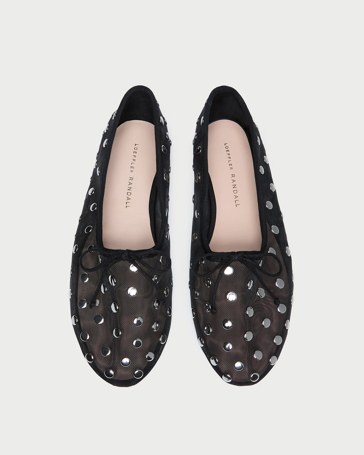 Women Loeffler Randall Landon Black/Silver Mesh Ballet Flat