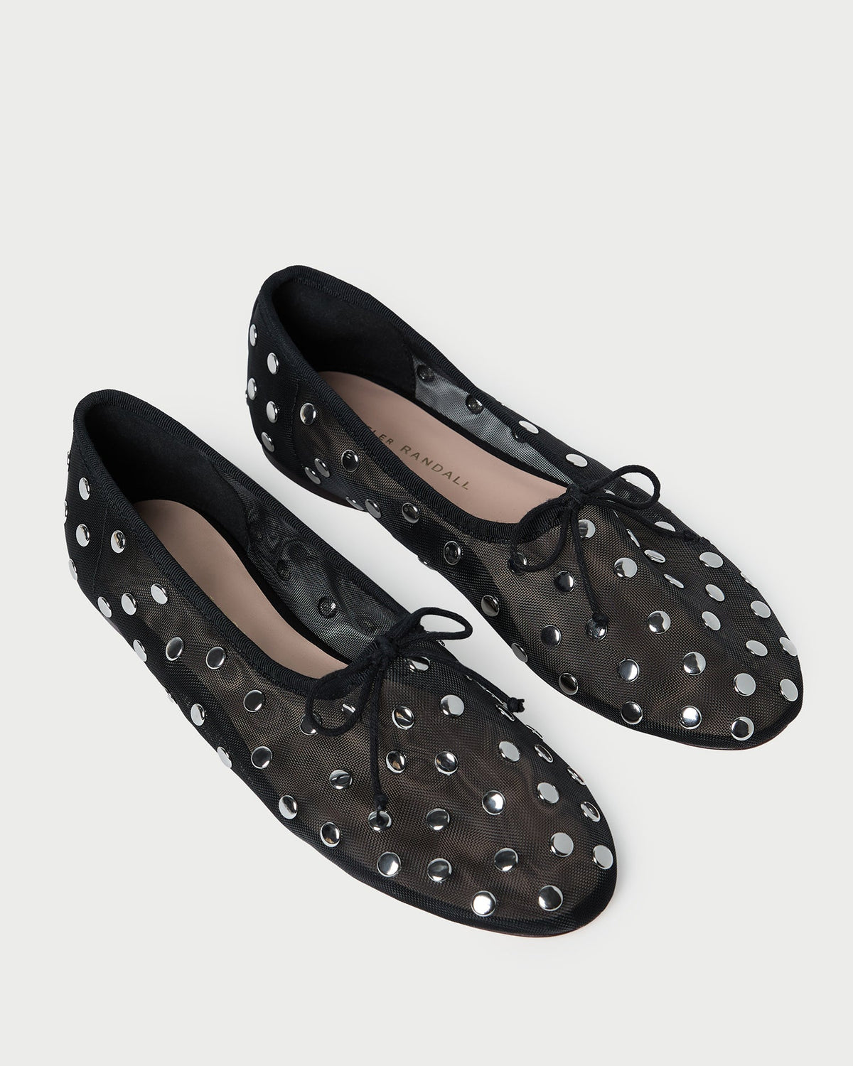 Women Loeffler Randall Landon Black/Silver Mesh Ballet Flat