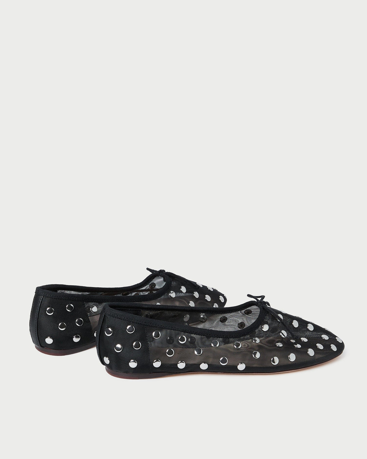 Women Loeffler Randall Landon Black/Silver Mesh Ballet Flat