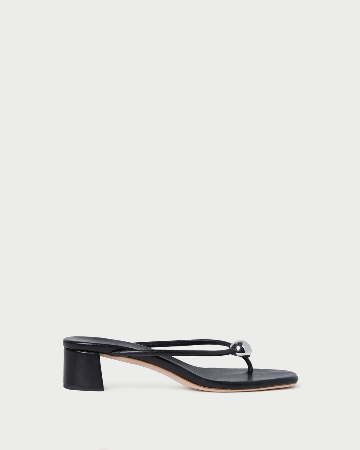 Women Loeffler Randall Odessa Black Leather Heeled Sandal