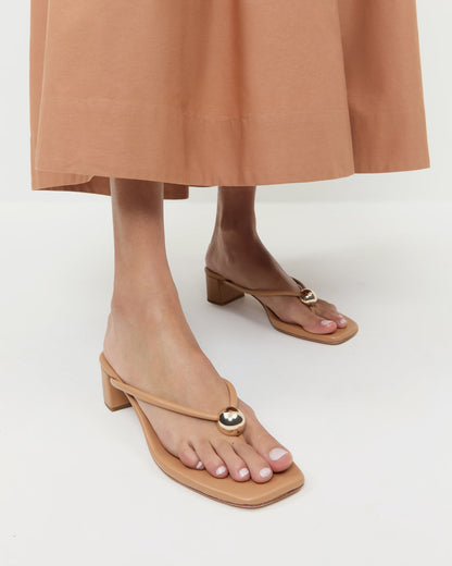 Women Loeffler Randall Odessa Dune Leather Heeled Sandal