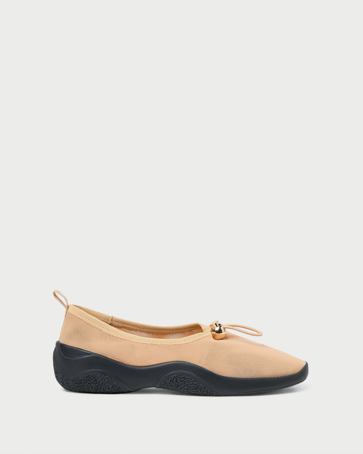 Women Loeffler Randall Raina Caramel/Black Mesh Flat