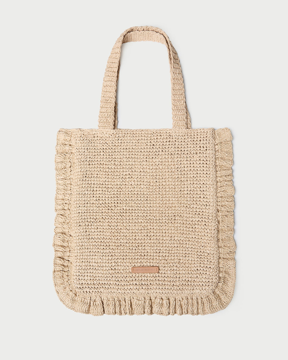 Women Loeffler Randall Justine Natural Crochet Ruffle Tote