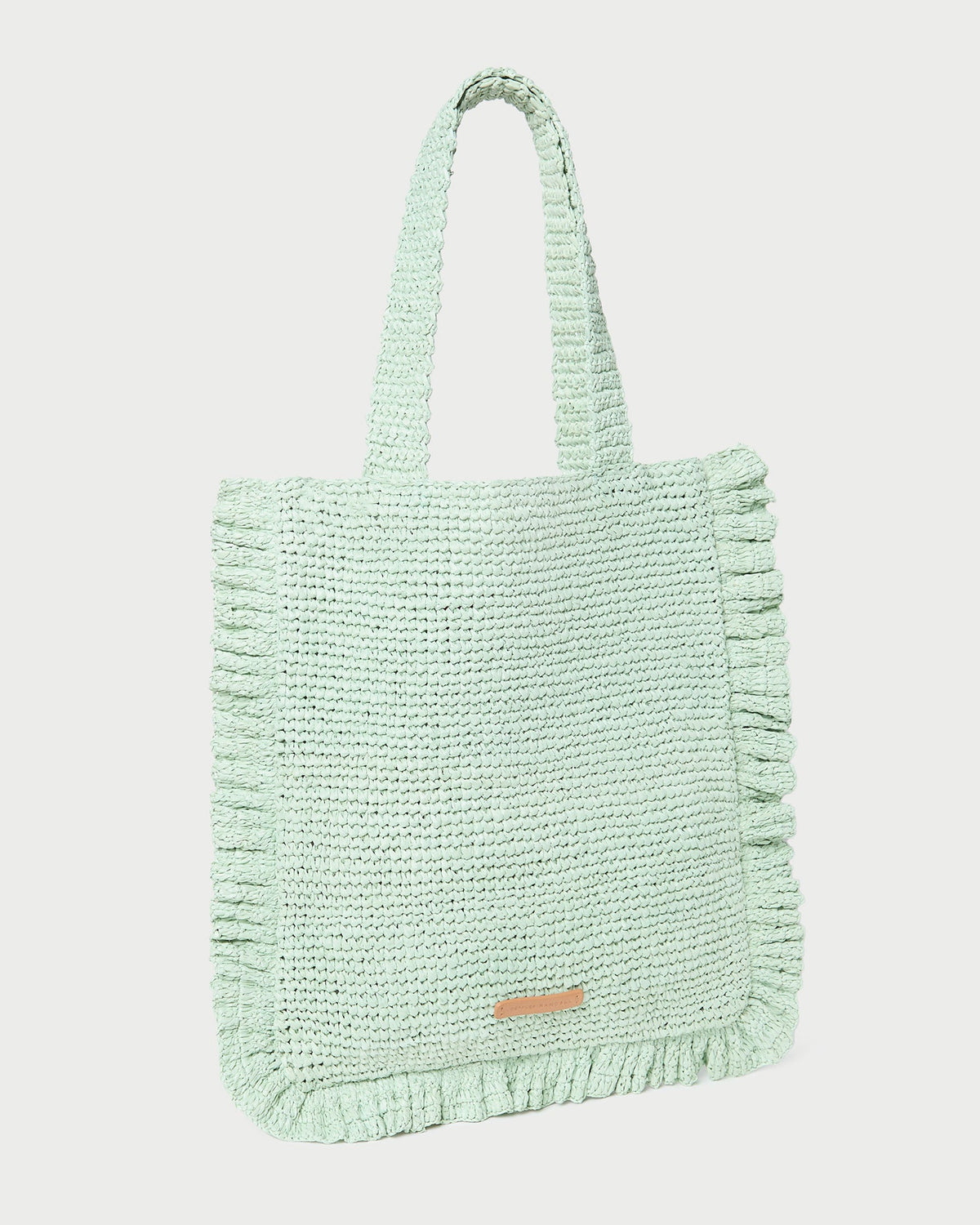 Women Loeffler Randall Justine Mint Crochet Ruffle Tote