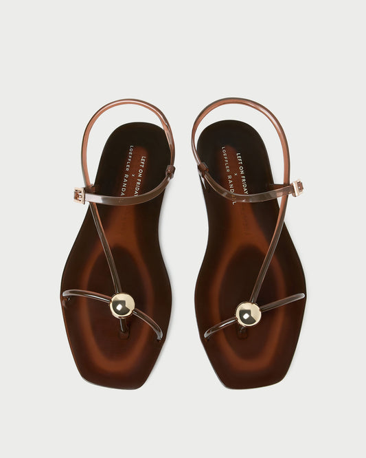 Women Loeffler Randall Dana Brown Strappy Jelly Sandal