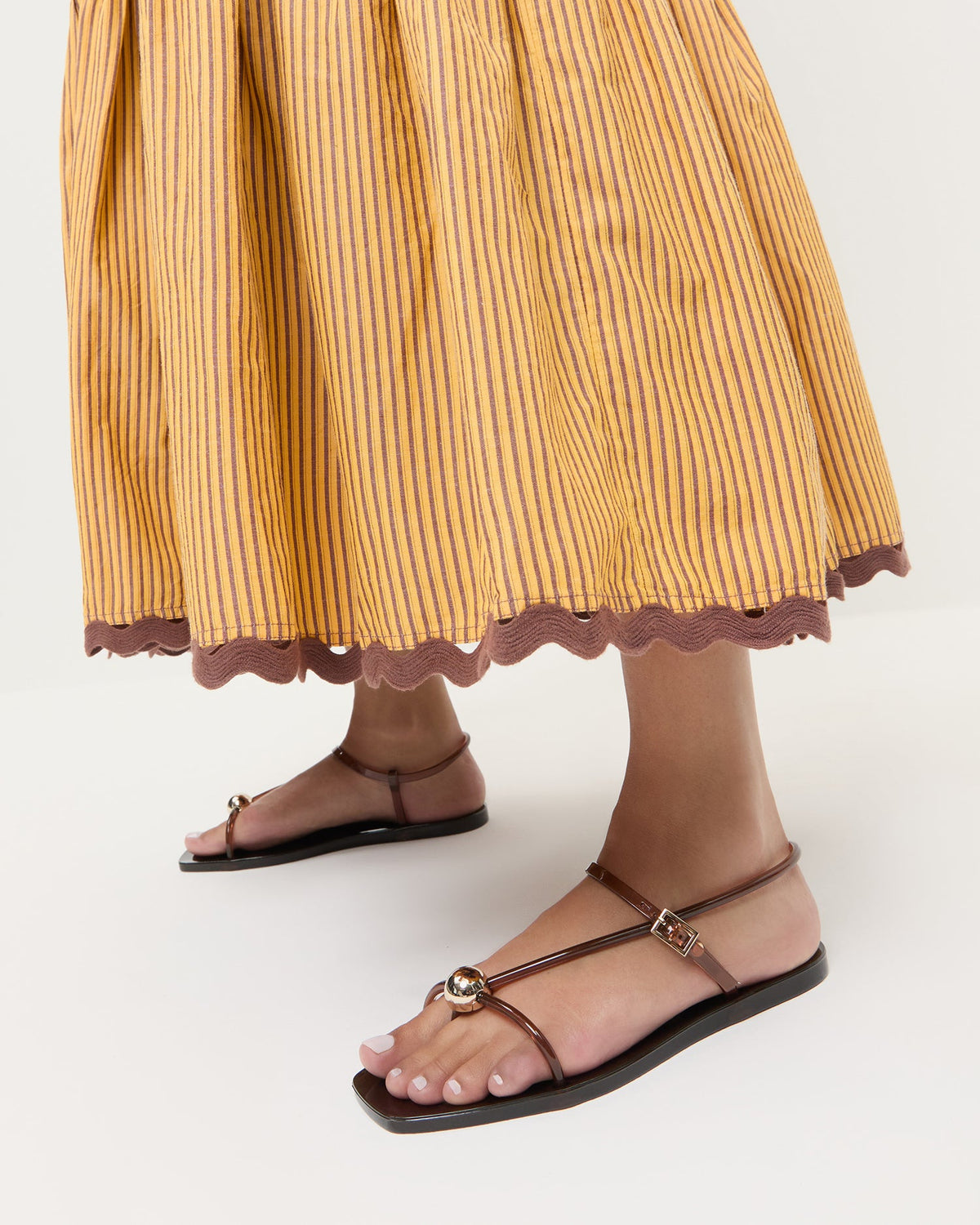Women Loeffler Randall Dana Brown Strappy Jelly Sandal