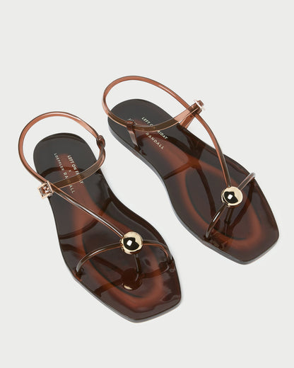 Women Loeffler Randall Dana Brown Strappy Jelly Sandal