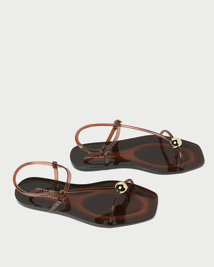 Women Loeffler Randall Dana Brown Strappy Jelly Sandal