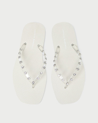 Women Loeffler Randall Taryn Cream Jelly Flip Flop