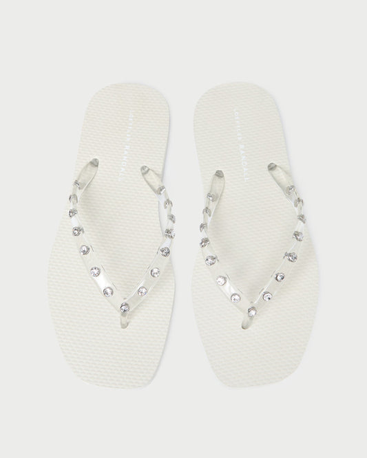 Women Loeffler Randall Taryn Cream Jelly Flip Flop