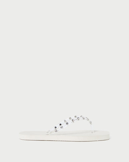 Women Loeffler Randall Taryn Cream Jelly Flip Flop