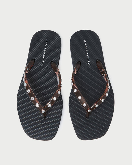 Women Loeffler Randall Taryn Brown Jelly Flip Flop