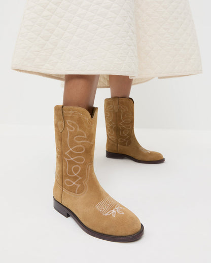 Women Loeffler Randall Jett Sand Suede Calf Boot
