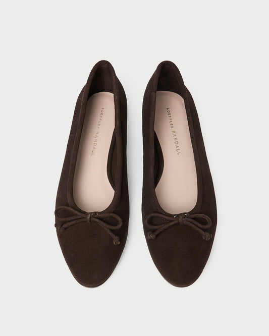 Women Loeffler Randall Noelle Brown Suede Ballet Flat