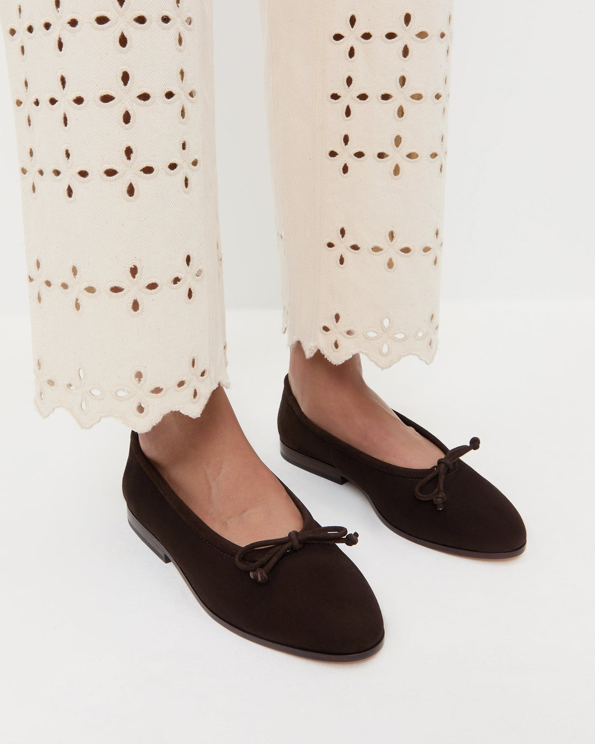 Women Loeffler Randall Noelle Brown Suede Ballet Flat