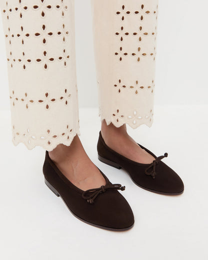 Women Loeffler Randall Noelle Brown Suede Ballet Flat