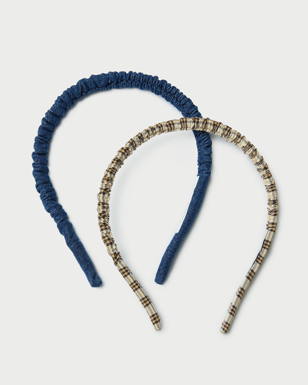 Women Loeffler Randall Sabine Denim/Butter Plaid Headband Set