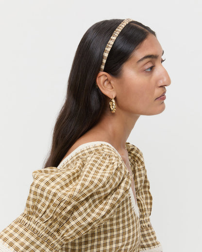 Women Loeffler Randall Sabine Denim/Butter Plaid Headband Set
