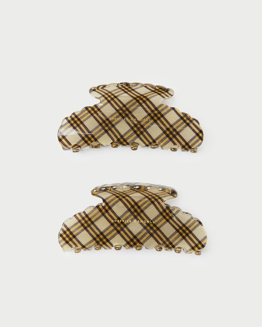 Women Loeffler Randall Yuri Butter Plaid Hair Clip Set