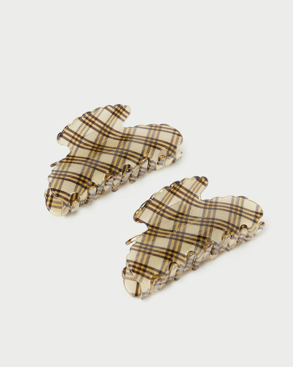 Women Loeffler Randall Yuri Butter Plaid Hair Clip Set