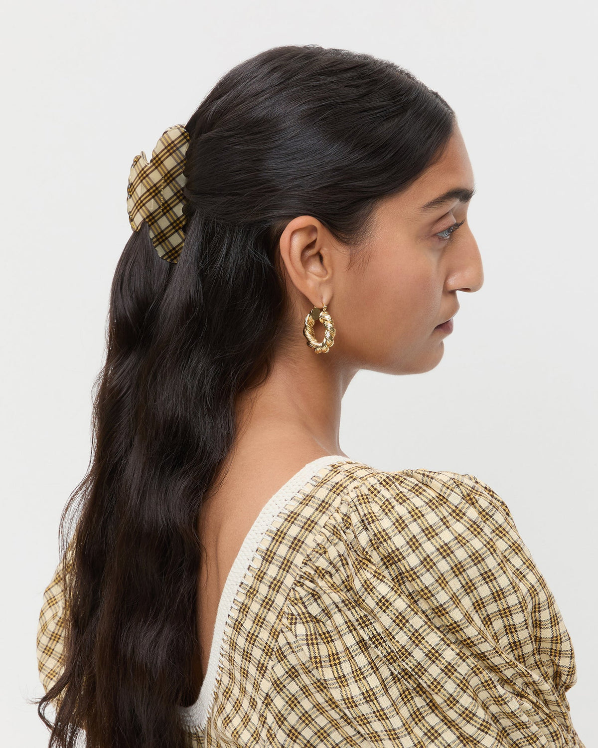 Women Loeffler Randall Yuri Butter Plaid Hair Clip Set