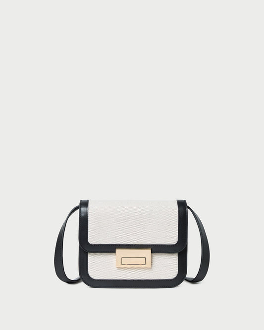 Women Loeffler Randall Desi Black/Natural Canvas Crossbody