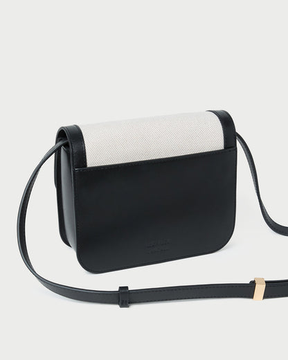 Women Loeffler Randall Desi Black/Natural Canvas Crossbody