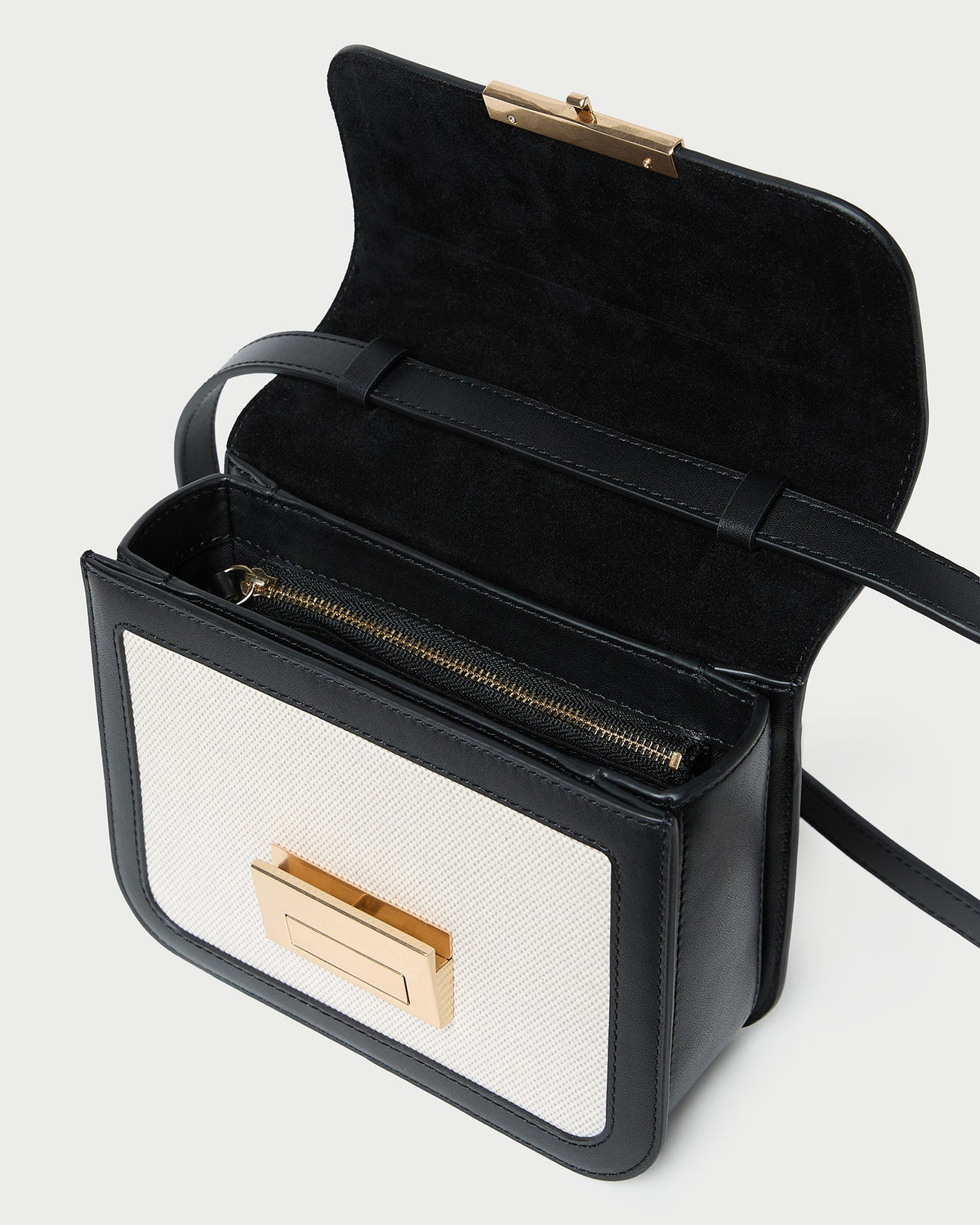 Women Loeffler Randall Desi Black/Natural Canvas Crossbody