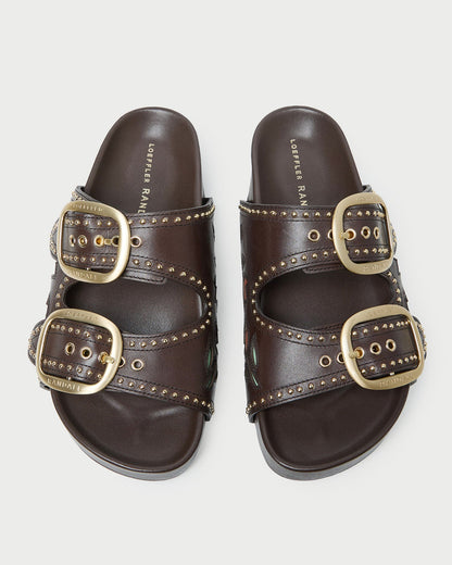 Women Loeffler Randall Eve Brown Tulip Two-Band Sandal