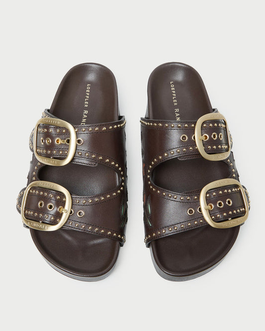 Women Loeffler Randall Eve Brown Tulip Two-Band Sandal