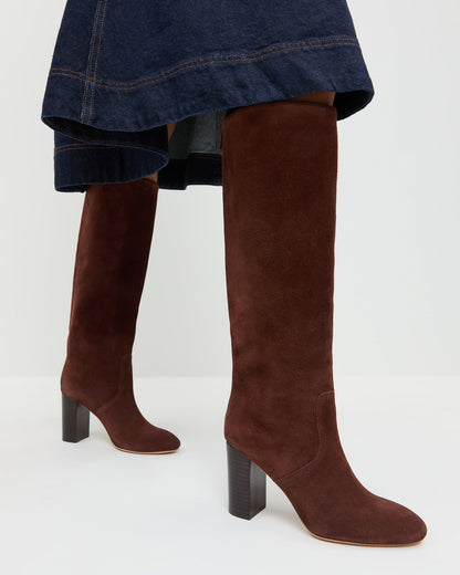 Women Loeffler Randall Goldy Espresso Suede Tall Boot