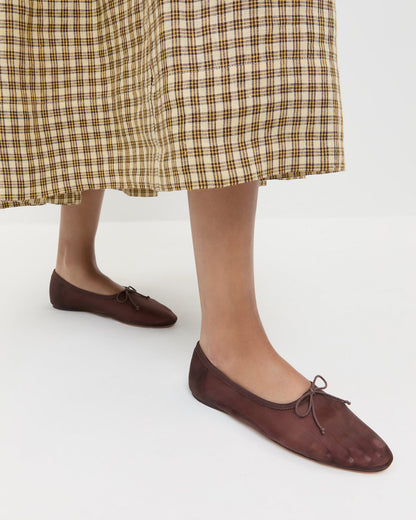 Women Loeffler Randall Landon Chocolate Mesh Ballet Flat