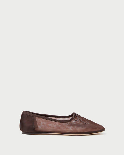 Women Loeffler Randall Landon Chocolate Mesh Ballet Flat