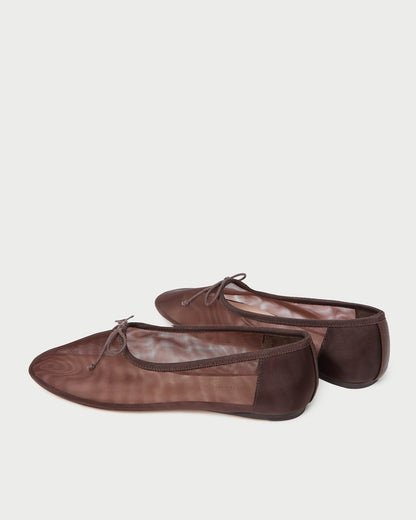 Women Loeffler Randall Landon Chocolate Mesh Ballet Flat