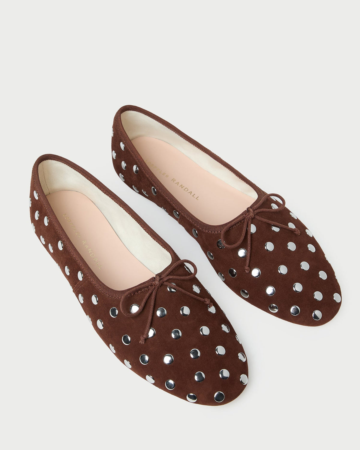 Women Loeffler Randall Landon Espresso/Silver Suede Ballet Flat