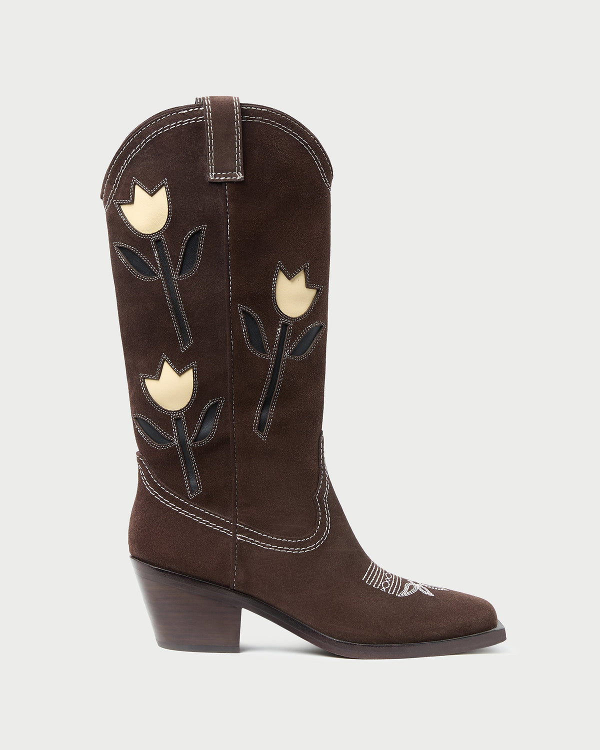 Women Loeffler Randall Wilder Brown Suede Tulip Boot