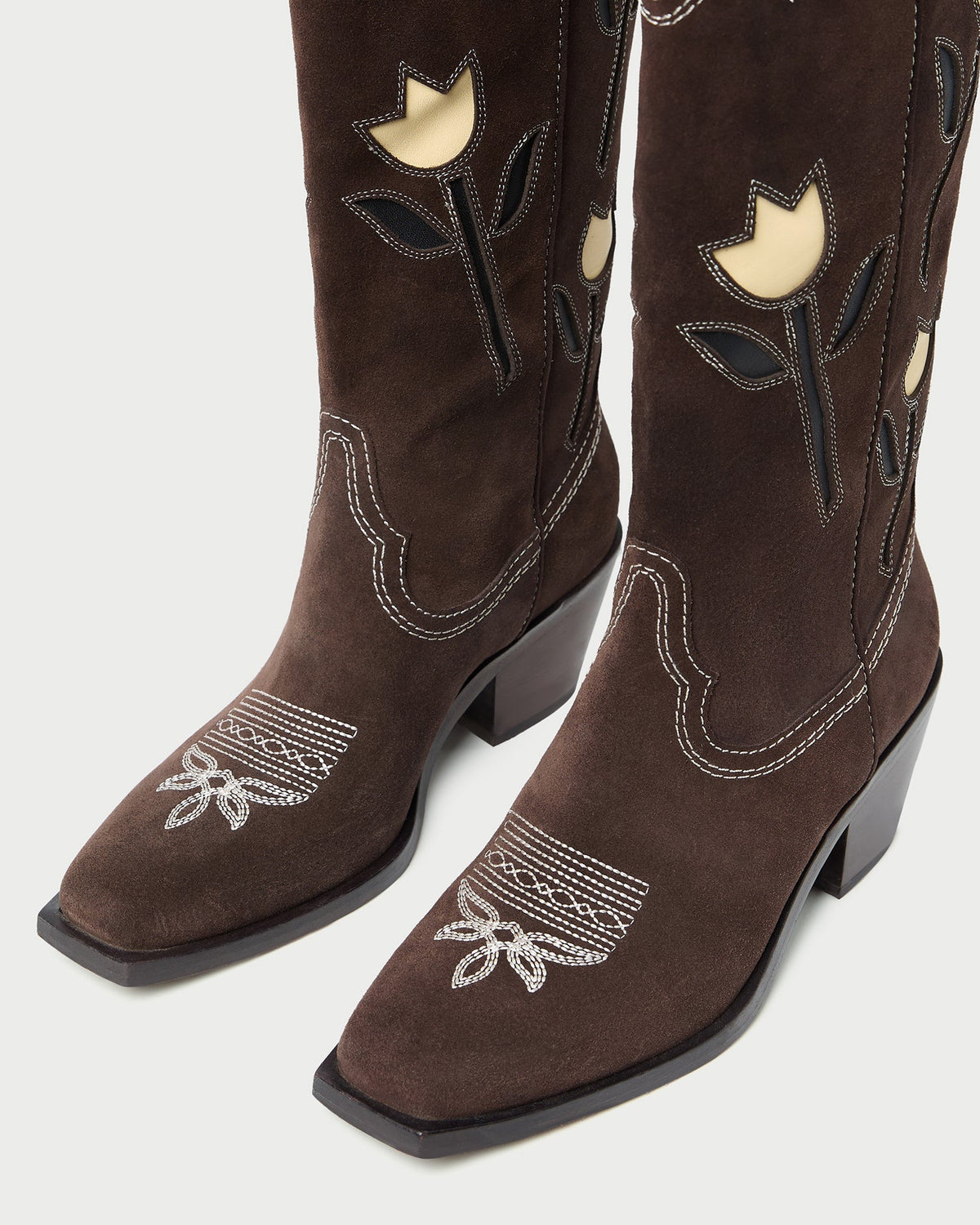 Women Loeffler Randall Wilder Brown Suede Tulip Boot