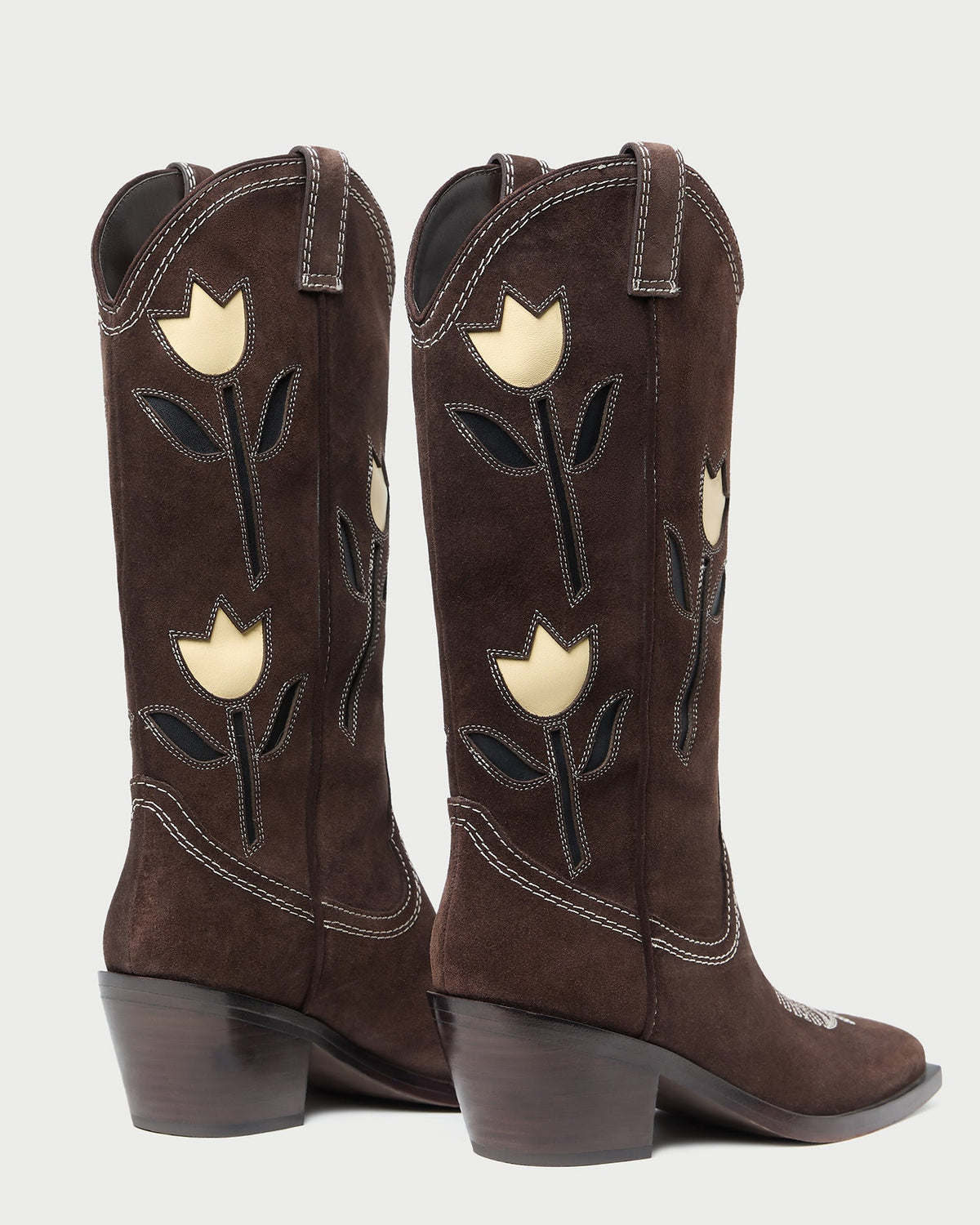 Women Loeffler Randall Wilder Brown Suede Tulip Boot