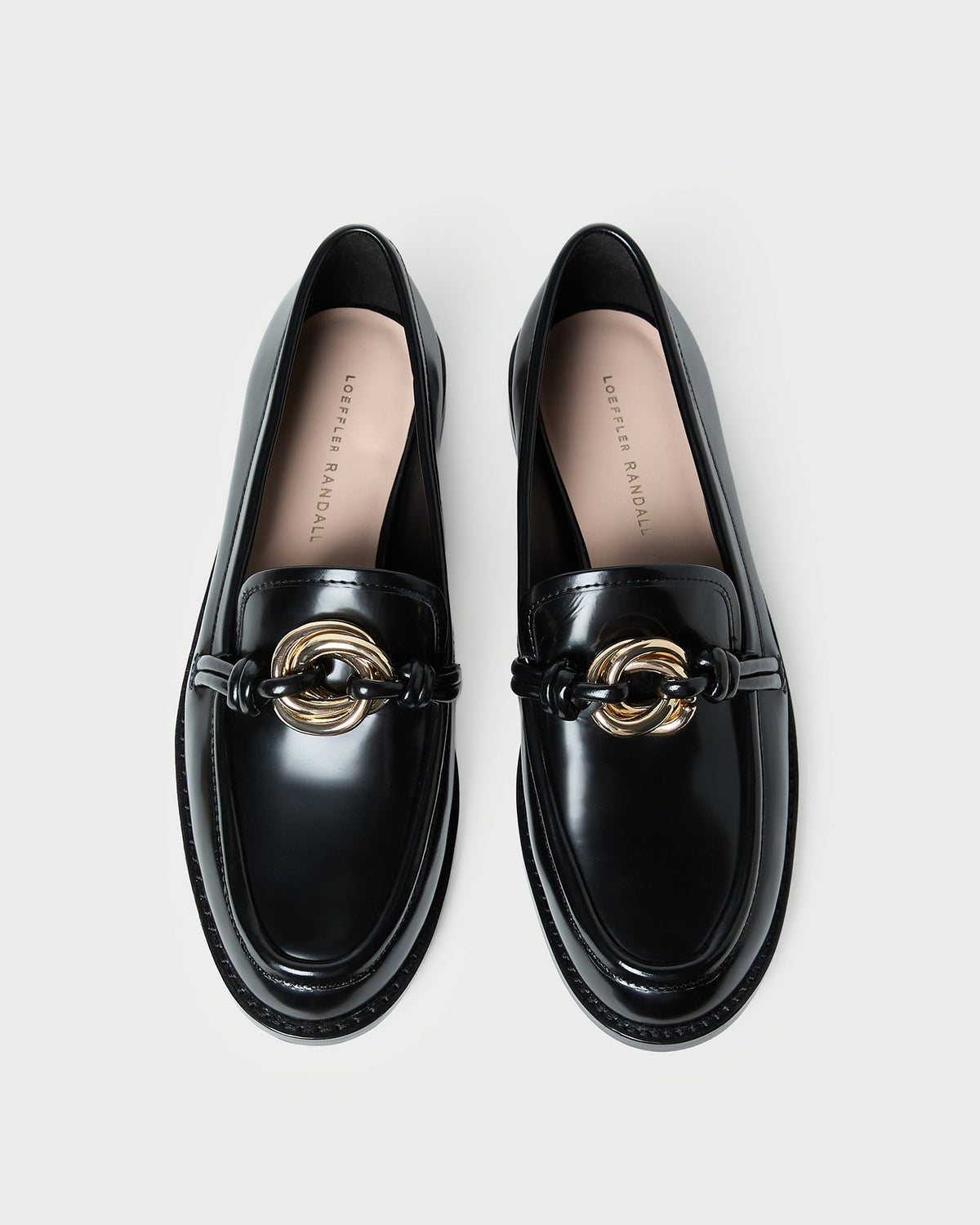 Women Loeffler Randall Roma Black Leather Loafer