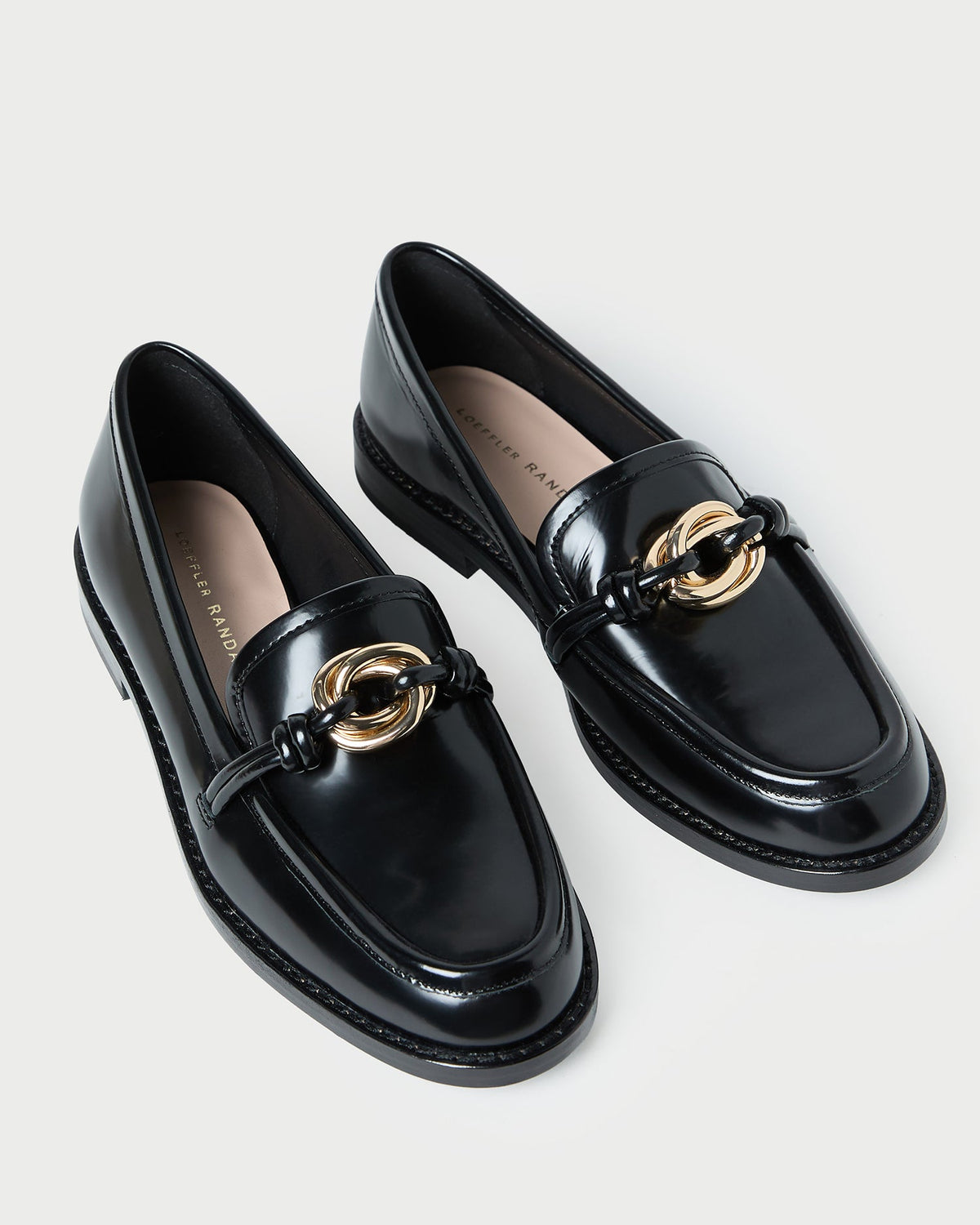 Women Loeffler Randall Roma Black Leather Loafer