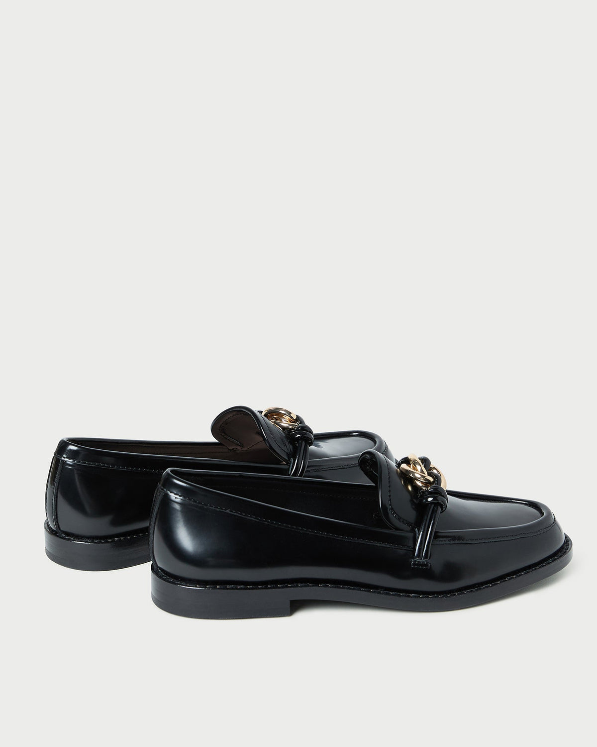 Women Loeffler Randall Roma Black Leather Loafer