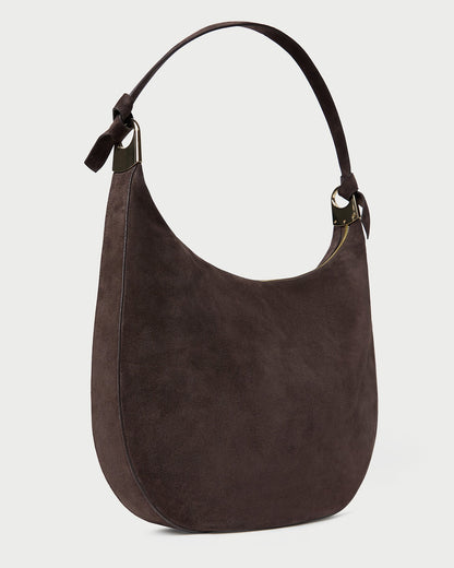 Women Loeffler Randall Morgan Brown Suede Shoulder Bag