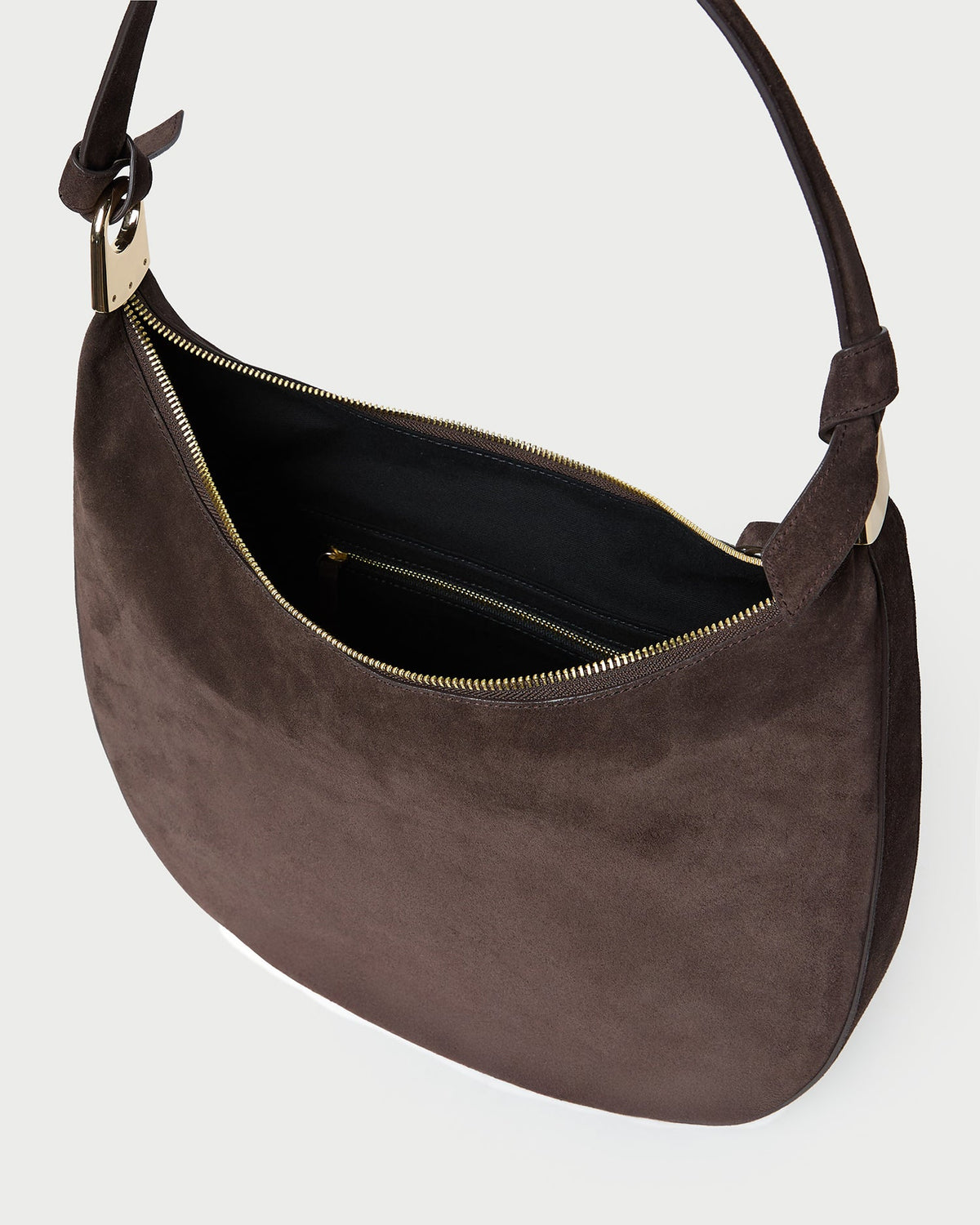 Women Loeffler Randall Morgan Brown Suede Shoulder Bag